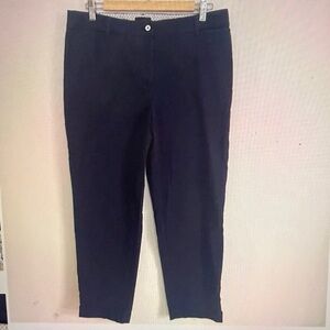 Talbots Woman Navy Blue Stretch Perfect Crop Pants Size 10